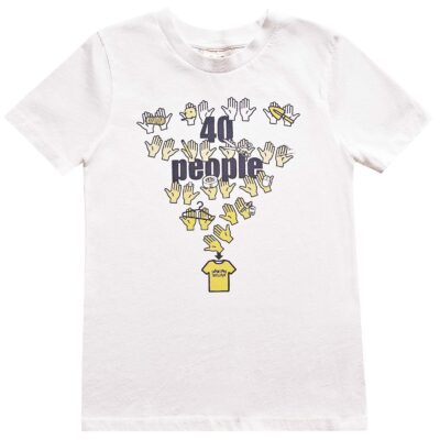 Infographics T-shirt with Printed Hands for Kids