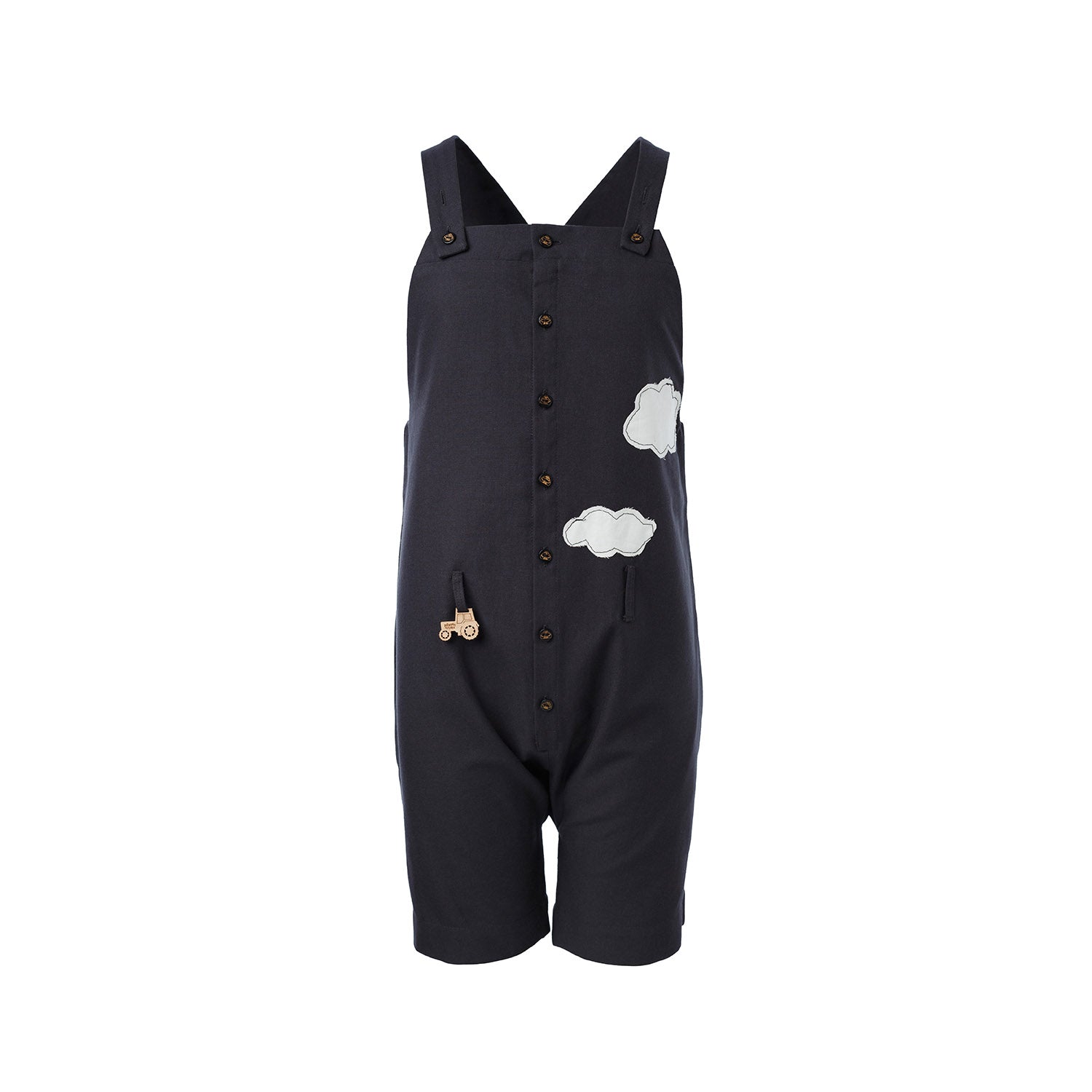 Kids' Cotton Farmer Dungaree in Black - Image 5