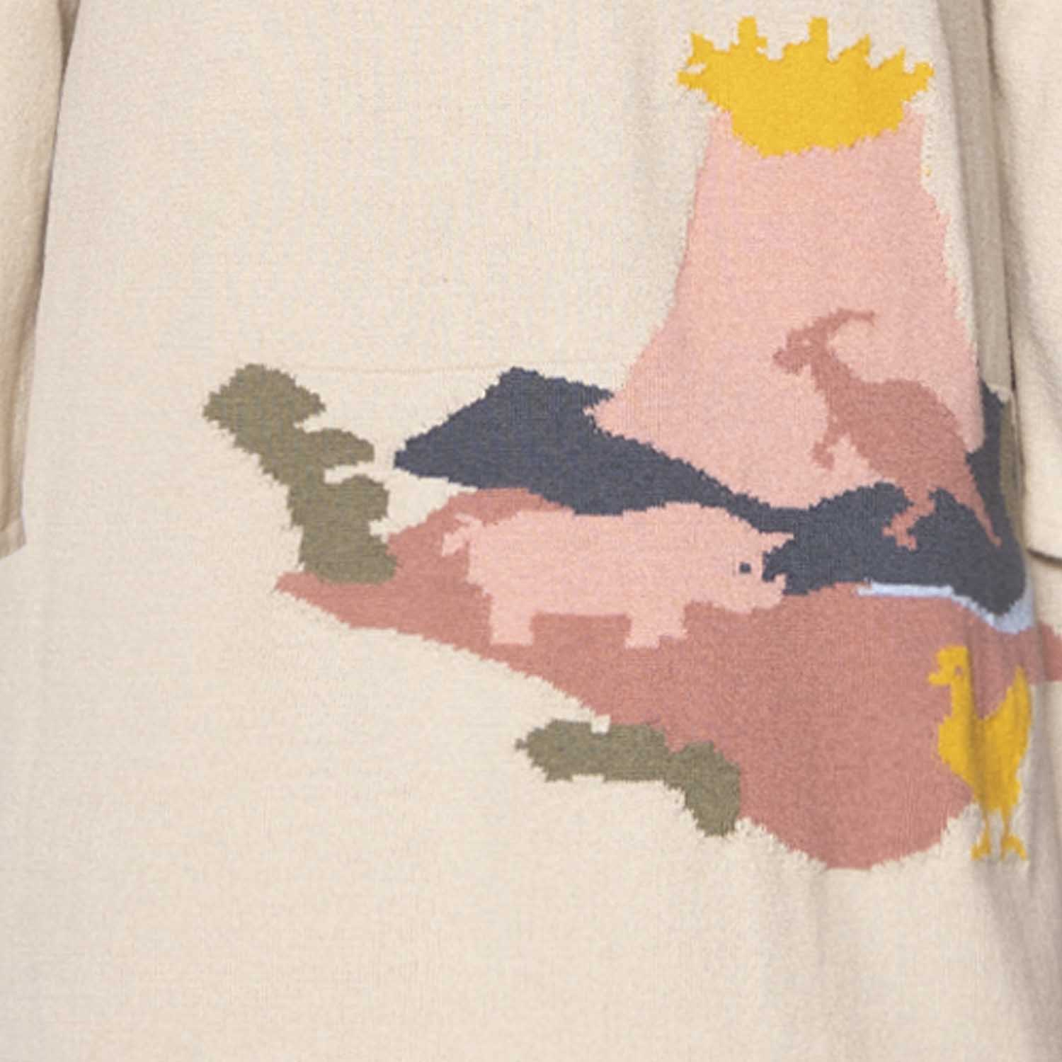 Beige Knitted Dress for Girls - Image 3