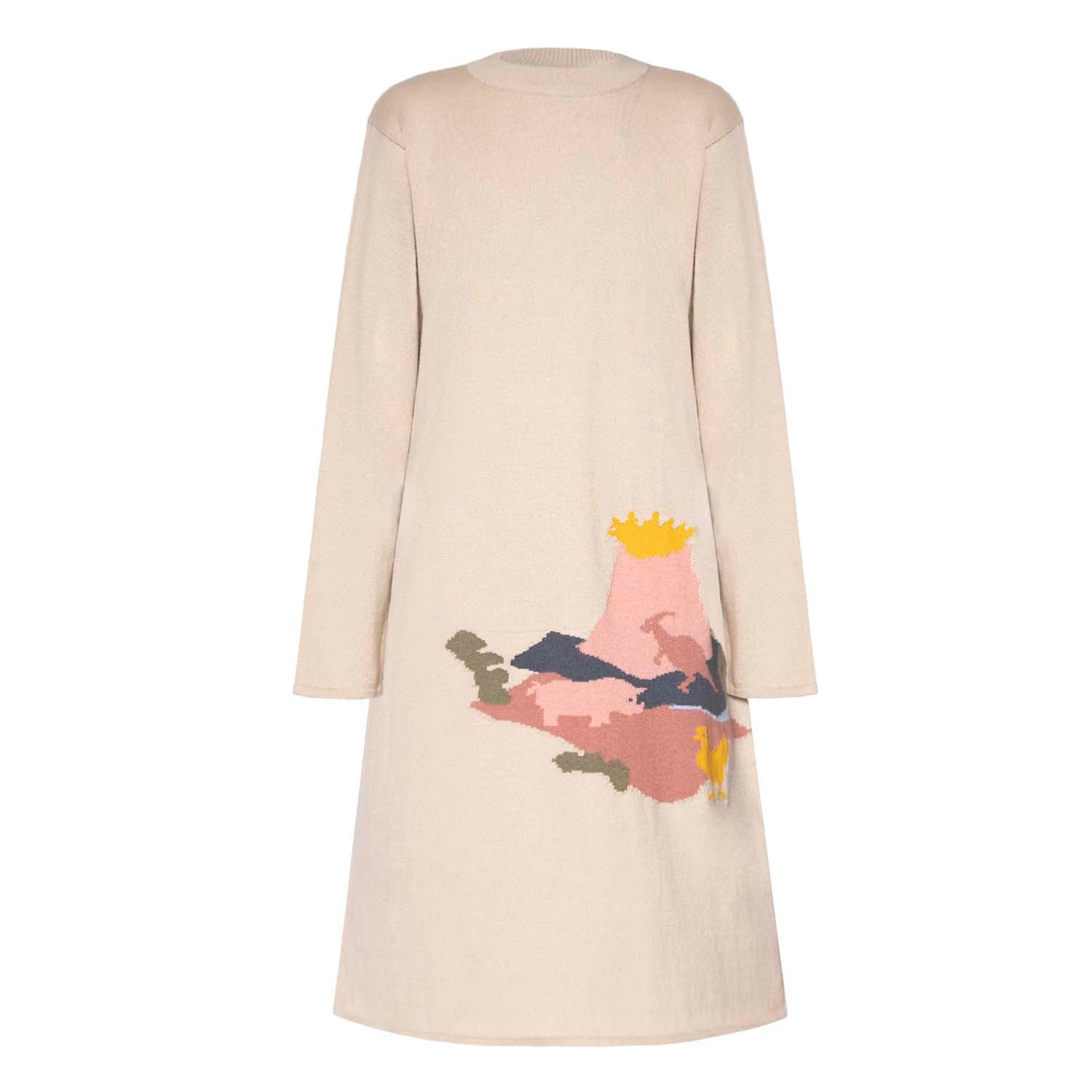 Beige Knitted Dress for Girls - Image 6